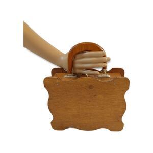 Simon Ernest Women's Vintage Wood Purse Handbag. Made in Hong Kong.